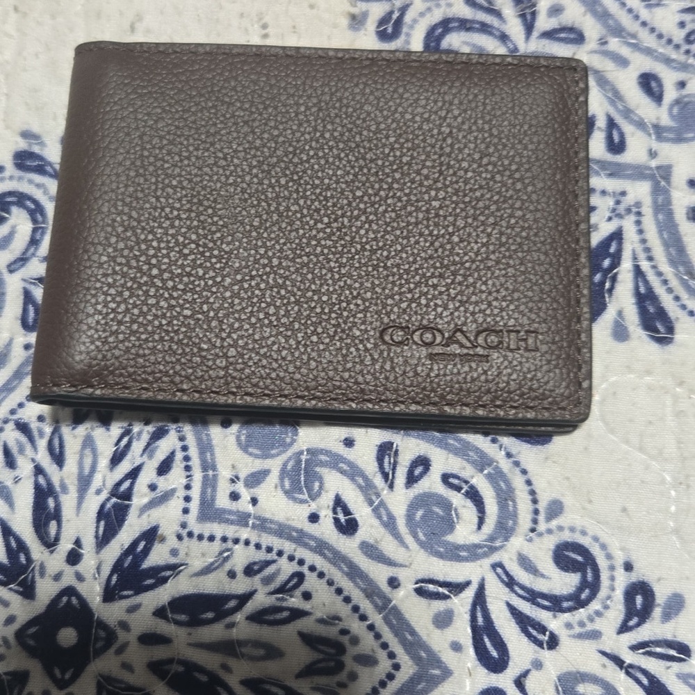 Coach Dark Brown Leather Card Holder